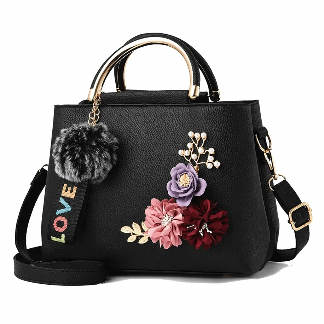 Sac à Main Trapèze Floral en Cuir PU – Sac Fourre-Tout Élégant & Bandoulière
