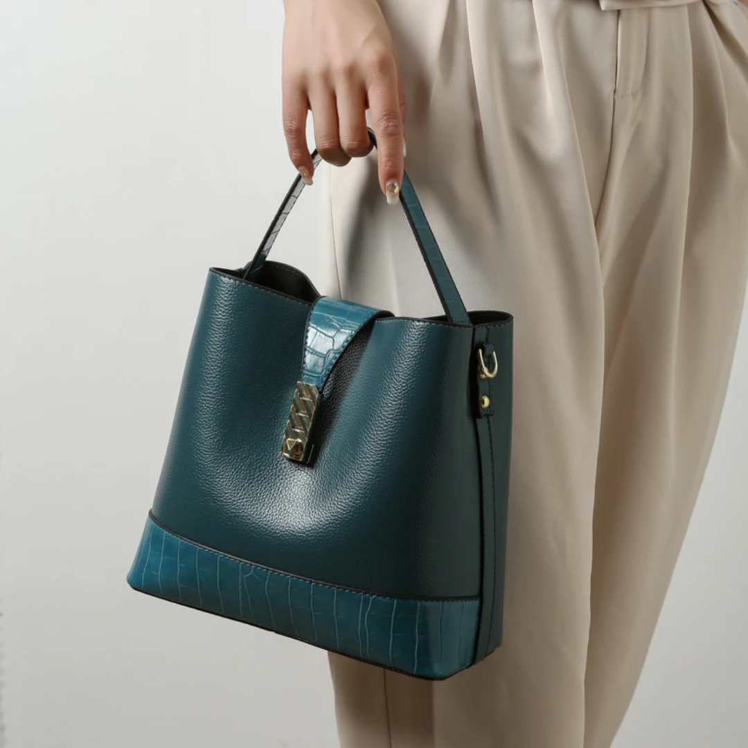 Sac Seau pour Femme en Cuir PU & Effet Croco – Sac à Main, Pochette et Porte-Monnaie