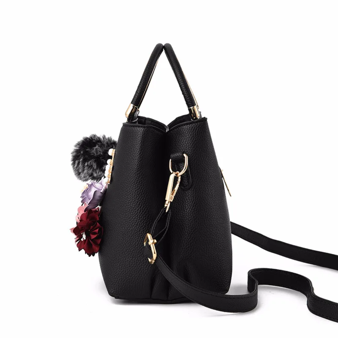 Sac à Main Trapèze Floral en Cuir PU – Sac Fourre-Tout Élégant & Bandoulière