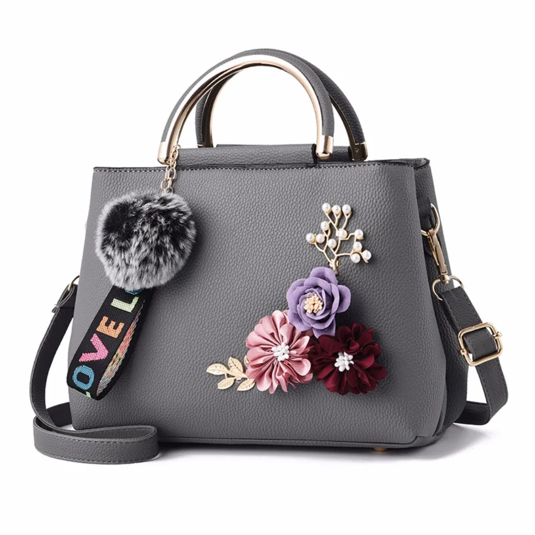 Sac à Main Trapèze Floral en Cuir PU – Sac Fourre-Tout Élégant & Bandoulière
