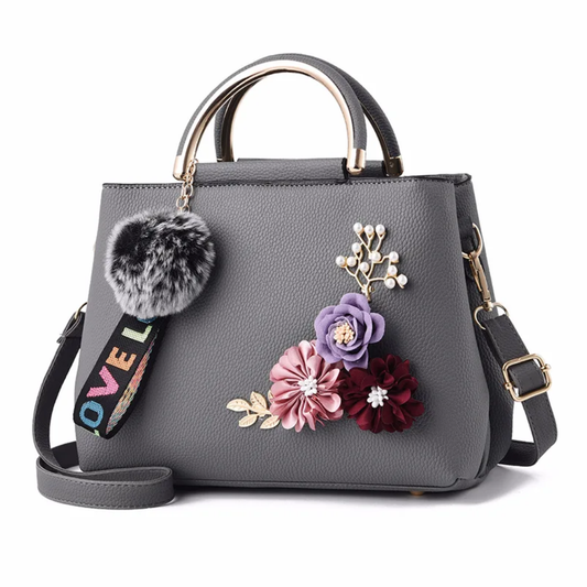 Sac à Main Trapèze Floral en Cuir PU – Sac Fourre-Tout Élégant & Bandoulière