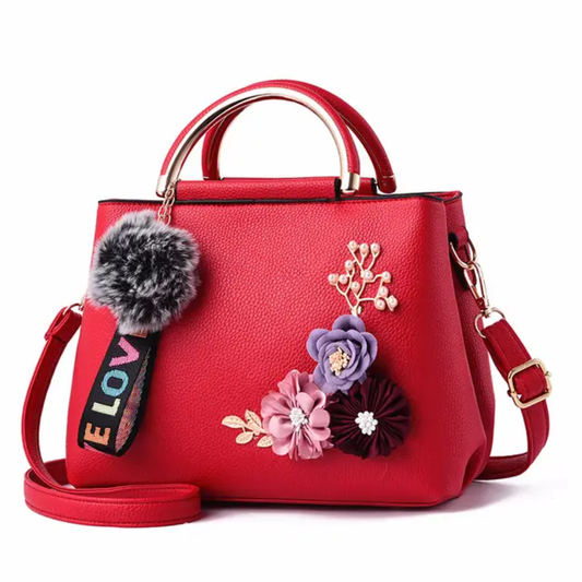 Sac à Main Trapèze Floral en Cuir PU – Sac Fourre-Tout Élégant & Bandoulière